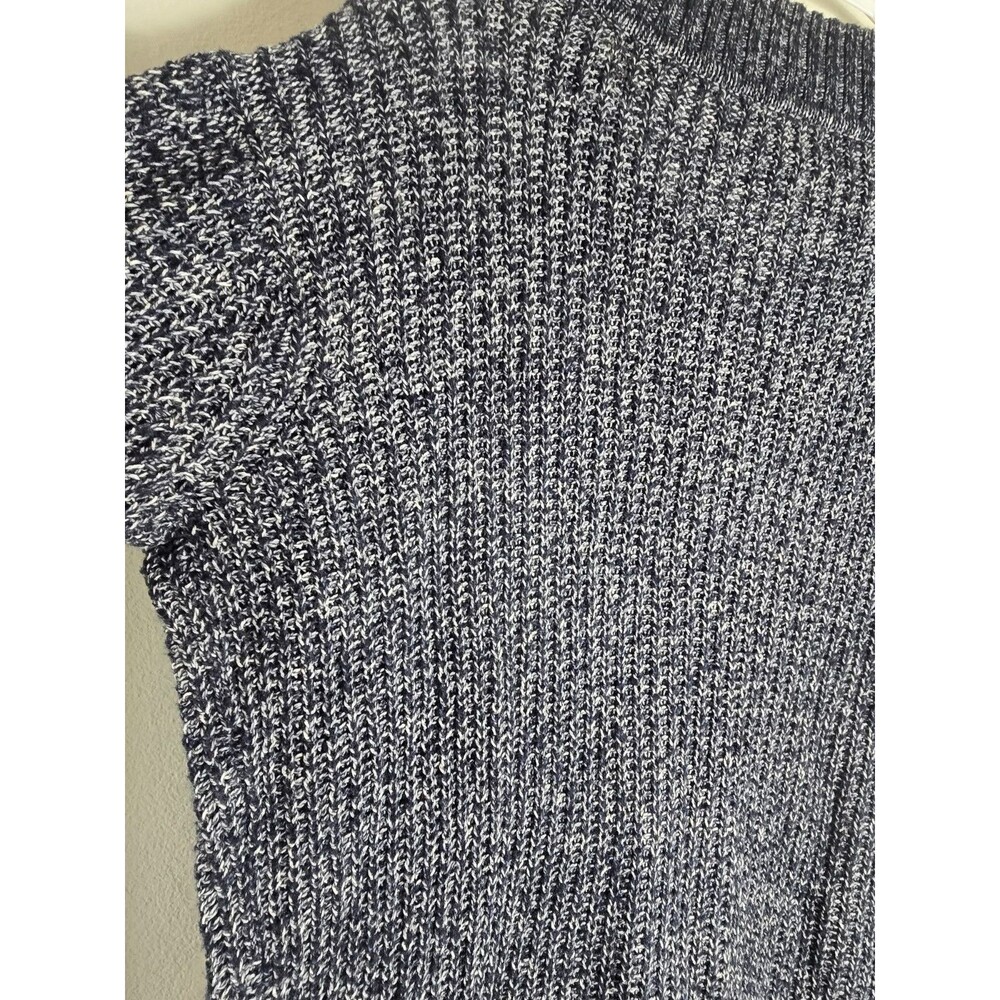 Tommy Hilfiger Navy White Marled Knit V-Neck Sweater Women’s Large - Picture 13 of 14